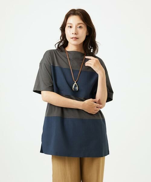 GIANNI LO GIUDICE / ジャンニ・ロ・ジュディチェ チュニック | [洗える・日本製]ドッキングコットン天竺チュニックカットソー | 詳細13