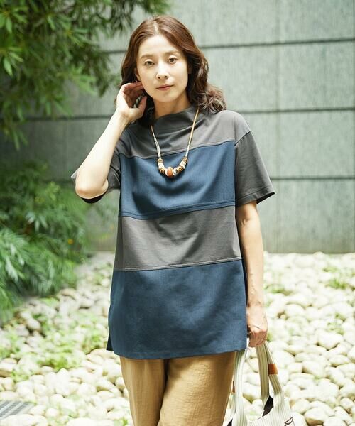 GIANNI LO GIUDICE / ジャンニ・ロ・ジュディチェ チュニック | [洗える・日本製]ドッキングコットン天竺チュニックカットソー | 詳細8