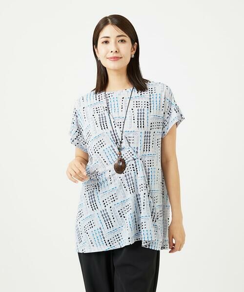 GIANNI LO GIUDICE / ジャンニ・ロ・ジュディチェ チュニック | [接触冷感・洗える]ラインドットプリントチュニック | 詳細14