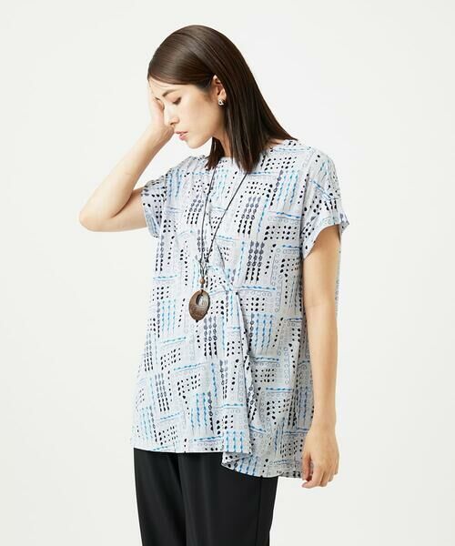 GIANNI LO GIUDICE / ジャンニ・ロ・ジュディチェ チュニック | [接触冷感・洗える]ラインドットプリントチュニック | 詳細15