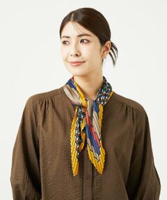 GIANNI LO GIUDICE / ジャンニ・ロ・ジュディチェ マフラー・ショール・スヌード・ストール | ストライプ幾何プリーツプチスカーフ