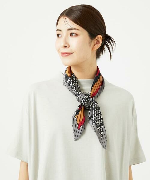 GIANNI LO GIUDICE / ジャンニ・ロ・ジュディチェ マフラー・ショール・スヌード・ストール | ストライプ幾何プリーツプチスカーフ | 詳細10