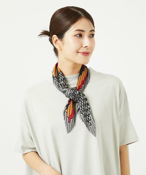 GIANNI LO GIUDICE / ジャンニ・ロ・ジュディチェ マフラー・ショール・スヌード・ストール | ストライプ幾何プリーツプチスカーフ | 詳細9