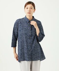 GIANNI LO GIUDICE / ジャンニ・ロ・ジュディチェ シャツ・ブラウス | [洗える・日本製]ミラクルウェーブブロックプリントブラウス