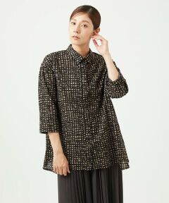 GIANNI LO GIUDICE / ジャンニ・ロ・ジュディチェ シャツ・ブラウス | [洗える・日本製]ミラクルウェーブブロックプリントブラウス