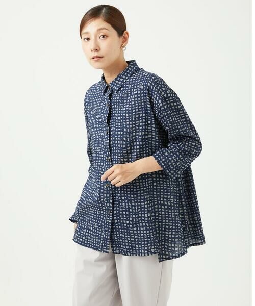 GIANNI LO GIUDICE / ジャンニ・ロ・ジュディチェ シャツ・ブラウス | [洗える・日本製]ミラクルウェーブブロックプリントブラウス | 詳細2