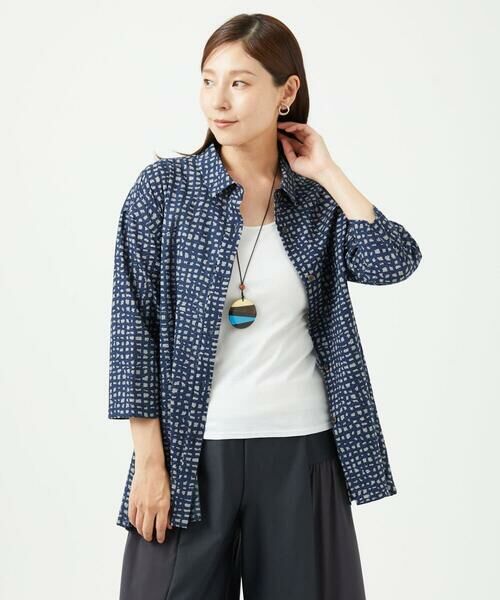 GIANNI LO GIUDICE / ジャンニ・ロ・ジュディチェ シャツ・ブラウス | [洗える・日本製]ミラクルウェーブブロックプリントブラウス | 詳細3