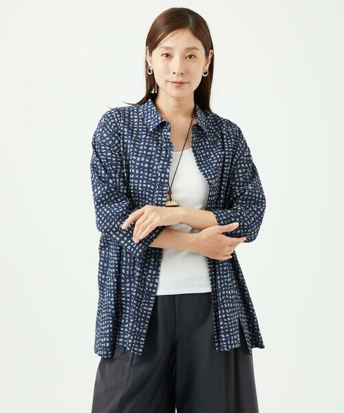 GIANNI LO GIUDICE / ジャンニ・ロ・ジュディチェ シャツ・ブラウス | [洗える・日本製]ミラクルウェーブブロックプリントブラウス | 詳細4