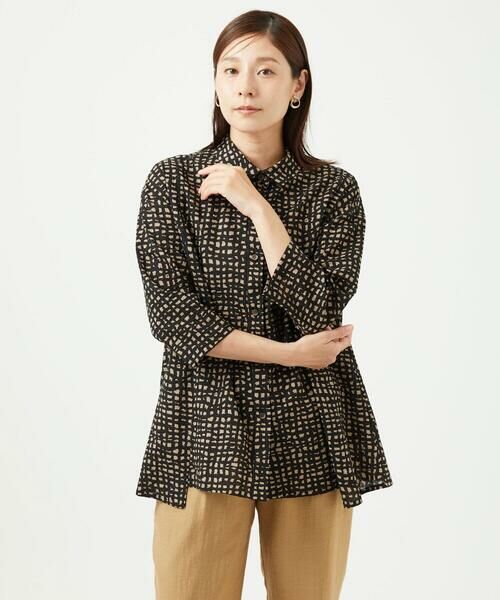 GIANNI LO GIUDICE / ジャンニ・ロ・ジュディチェ シャツ・ブラウス | [洗える・日本製]ミラクルウェーブブロックプリントブラウス | 詳細10
