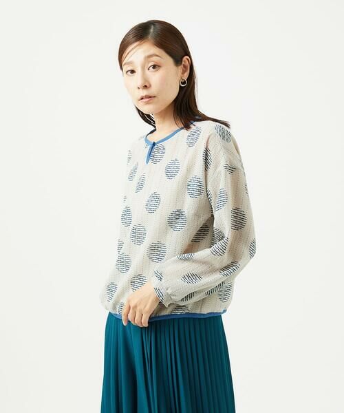 GIANNI LO GIUDICE / ジャンニ・ロ・ジュディチェ シャツ・ブラウス | [洗える・日本製]サッカードットプリントブラウス | 詳細1