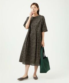 GIANNI LO GIUDICE / ジャンニ・ロ・ジュディチェ ロング・マキシ丈ワンピース | [洗える・日本製]ミラクルウェーブブロックプリントワンピース