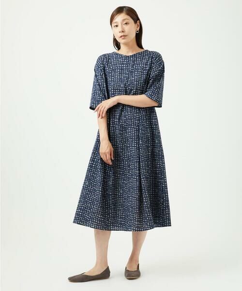 GIANNI LO GIUDICE / ジャンニ・ロ・ジュディチェ ロング・マキシ丈ワンピース | [洗える・日本製]ミラクルウェーブブロックプリントワンピース | 詳細1