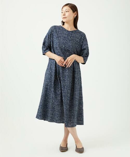 GIANNI LO GIUDICE / ジャンニ・ロ・ジュディチェ ロング・マキシ丈ワンピース | [洗える・日本製]ミラクルウェーブブロックプリントワンピース | 詳細2