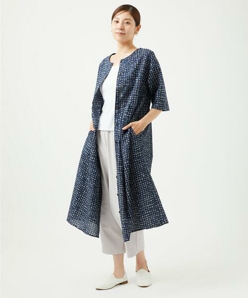 GIANNI LO GIUDICE / ジャンニ・ロ・ジュディチェ ロング・マキシ丈ワンピース | [洗える・日本製]ミラクルウェーブブロックプリントワンピース | 詳細6