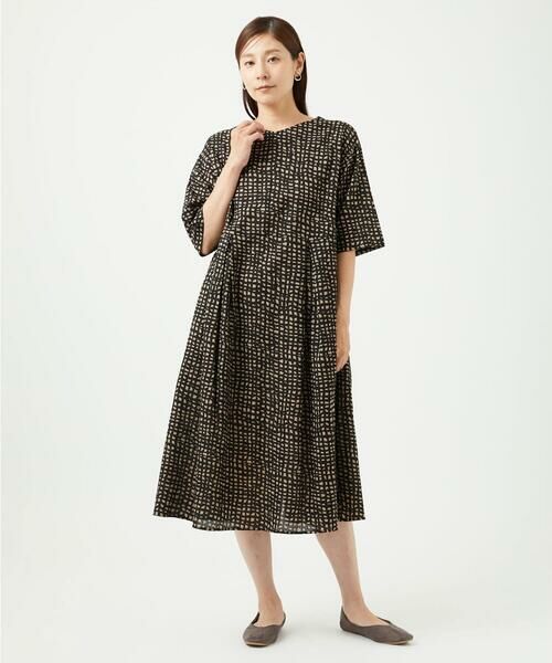 GIANNI LO GIUDICE / ジャンニ・ロ・ジュディチェ ロング・マキシ丈ワンピース | [洗える・日本製]ミラクルウェーブブロックプリントワンピース | 詳細10