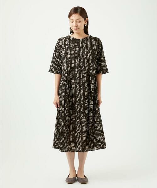GIANNI LO GIUDICE / ジャンニ・ロ・ジュディチェ ロング・マキシ丈ワンピース | [洗える・日本製]ミラクルウェーブブロックプリントワンピース | 詳細11