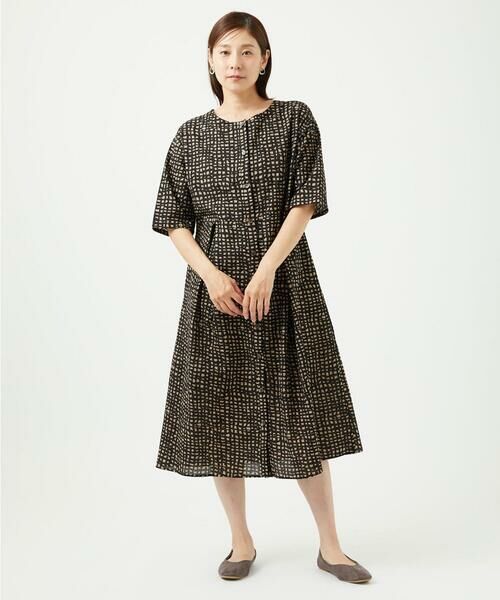 GIANNI LO GIUDICE / ジャンニ・ロ・ジュディチェ ロング・マキシ丈ワンピース | [洗える・日本製]ミラクルウェーブブロックプリントワンピース | 詳細8