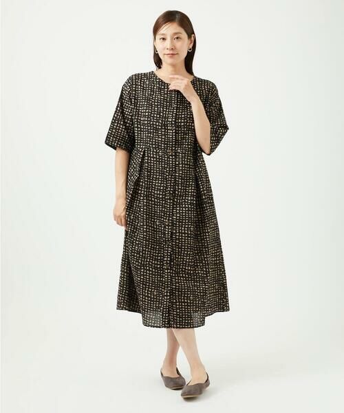 GIANNI LO GIUDICE / ジャンニ・ロ・ジュディチェ ロング・マキシ丈ワンピース | [洗える・日本製]ミラクルウェーブブロックプリントワンピース | 詳細9