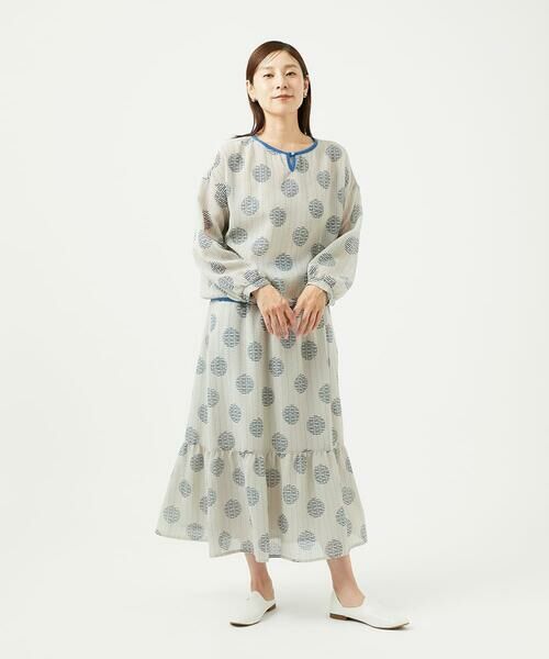 GIANNI LO GIUDICE / ジャンニ・ロ・ジュディチェ ロング・マキシ丈スカート | [洗える・日本製]サッカードットプリントスカート | 詳細6