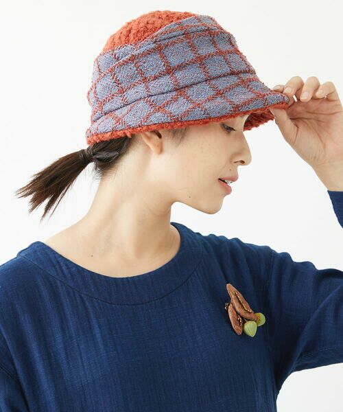 GIANNI LO GIUDICE / ジャンニ・ロ・ジュディチェ キャップ | ブークレーチェック柄イタリアハット | 詳細3
