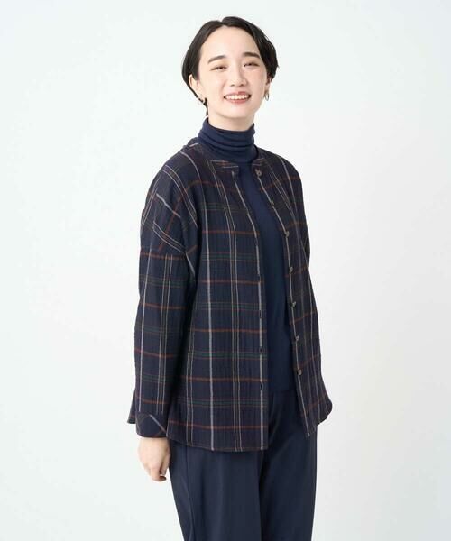 GIANNI LO GIUDICE / ジャンニ・ロ・ジュディチェ シャツ・ブラウス | [洗える・日本製]二重織チェック前開きブラウス | 詳細2
