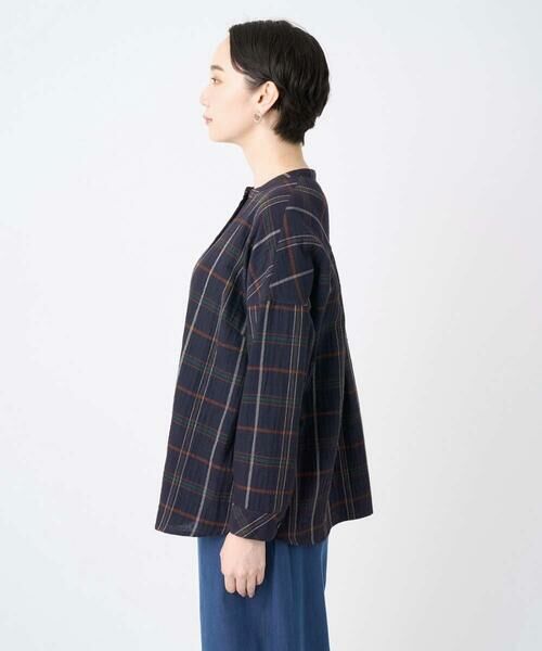 GIANNI LO GIUDICE / ジャンニ・ロ・ジュディチェ シャツ・ブラウス | [洗える・日本製]二重織チェック前開きブラウス | 詳細5