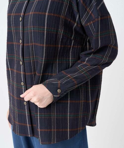 GIANNI LO GIUDICE / ジャンニ・ロ・ジュディチェ シャツ・ブラウス | [洗える・日本製]二重織チェック前開きブラウス | 詳細8