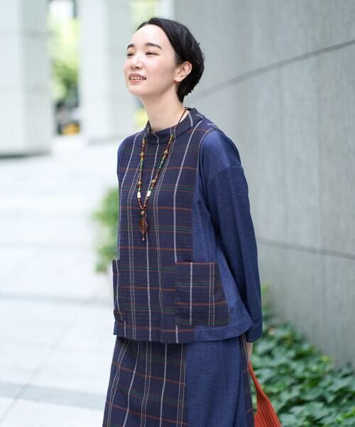 GIANNI LO GIUDICE / ジャンニ・ロ・ジュディチェ シャツ・ブラウス | [洗える・日本製]二重織チェックプルオーバーブラウス | 詳細1