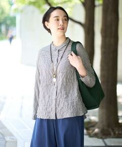 GIANNI LO GIUDICE / ジャンニ・ロ・ジュディチェ シャツ・ブラウス | [洗える・日本製]ヘリンボンシャーリングブラウス