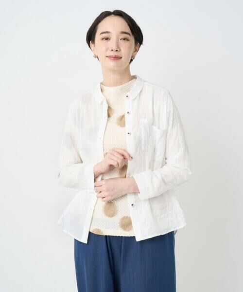 GIANNI LO GIUDICE / ジャンニ・ロ・ジュディチェ シャツ・ブラウス | [洗える・日本製]ヘリンボンシャーリングブラウス | 詳細2