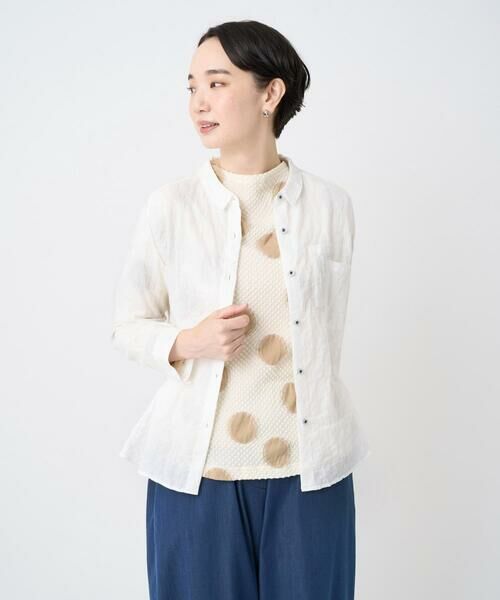 GIANNI LO GIUDICE / ジャンニ・ロ・ジュディチェ シャツ・ブラウス | [洗える・日本製]ヘリンボンシャーリングブラウス | 詳細3