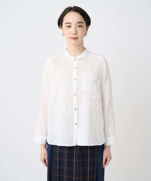 GIANNI LO GIUDICE / ジャンニ・ロ・ジュディチェ シャツ・ブラウス | [洗える・日本製]ヘリンボンシャーリングブラウス | 詳細4