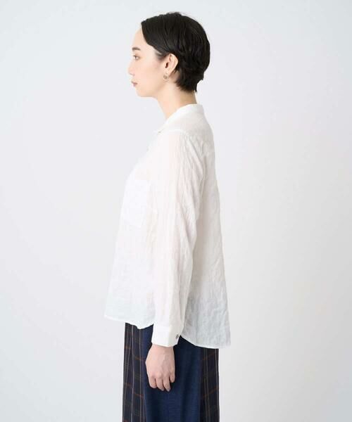 GIANNI LO GIUDICE / ジャンニ・ロ・ジュディチェ シャツ・ブラウス | [洗える・日本製]ヘリンボンシャーリングブラウス | 詳細5