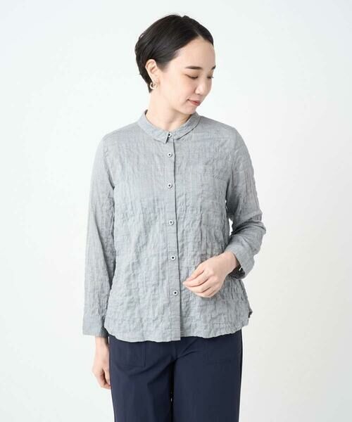 GIANNI LO GIUDICE / ジャンニ・ロ・ジュディチェ シャツ・ブラウス | [洗える・日本製]ヘリンボンシャーリングブラウス | 詳細21