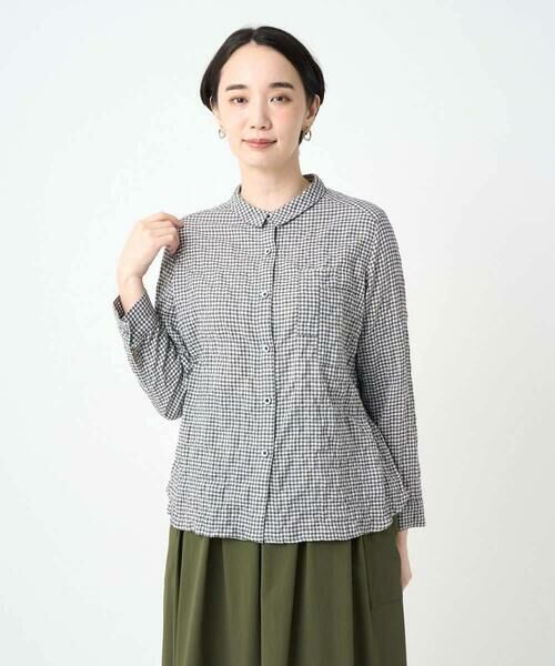 GIANNI LO GIUDICE / ジャンニ・ロ・ジュディチェ シャツ・ブラウス | [洗える・日本製]ヘリンボンシャーリングブラウス | 詳細28