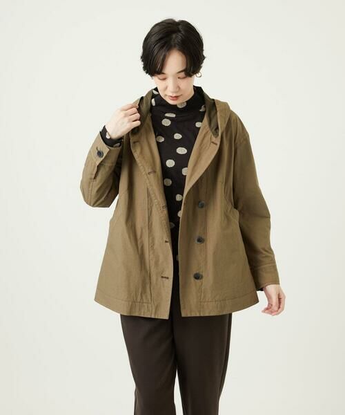 GIANNI LO GIUDICE/ジャンニ・ロ・ジュディチェ [洗える]コットンタイプライターフーディージャケット カーキ M