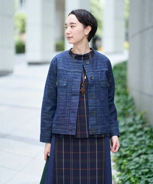 GIANNI LO GIUDICE/ジャンニ・ロ・ジュディチェ [洗える]レインボーデニムジャケット ネイビー L