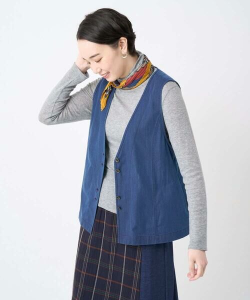 GIANNI LO GIUDICE / ジャンニ・ロ・ジュディチェ セットアップ | [接触冷感・洗える]ビヨンドデニムＶネックジレ | 詳細1