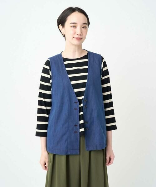 GIANNI LO GIUDICE / ジャンニ・ロ・ジュディチェ セットアップ | [接触冷感・洗える]ビヨンドデニムＶネックジレ | 詳細3