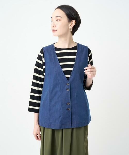 GIANNI LO GIUDICE / ジャンニ・ロ・ジュディチェ セットアップ | [接触冷感・洗える]ビヨンドデニムＶネックジレ | 詳細4