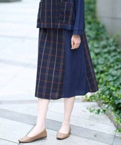 GIANNI LO GIUDICE / ジャンニ・ロ・ジュディチェ ロング・マキシ丈スカート | [洗える・日本製]二重織チェックスカート