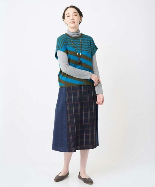 GIANNI LO GIUDICE / ジャンニ・ロ・ジュディチェ ロング・マキシ丈スカート | [洗える・日本製]二重織チェックスカート | 詳細16
