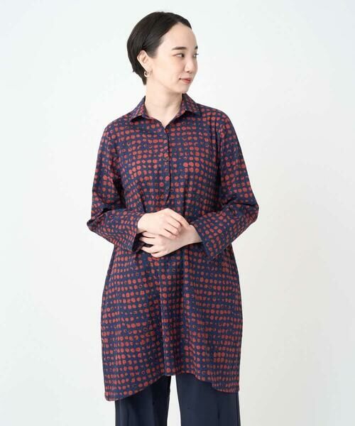 GIANNI LO GIUDICE / ジャンニ・ロ・ジュディチェ シャツ・ブラウス | [洗える・日本製]塩縮イレギュラードットロングブラウス | 詳細10