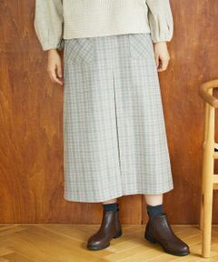 GIANNI LO GIUDICE / ジャンニ・ロ・ジュディチェ ロング・マキシ丈スカート | [洗える]レーヨン混ストレッチチェックスカート