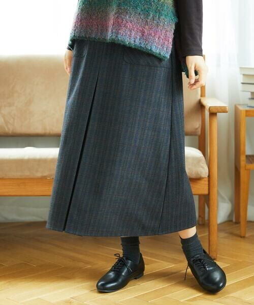 GIANNI LO GIUDICE / ジャンニ・ロ・ジュディチェ ロング・マキシ丈スカート | [洗える]レーヨン混ストレッチチェックスカート | 詳細1