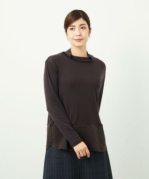 GIANNI LO GIUDICE/ジャンニ・ロ・ジュディチェ [洗える・日本製]リヨセルウールガーゼフライスカットソー ブラウン L