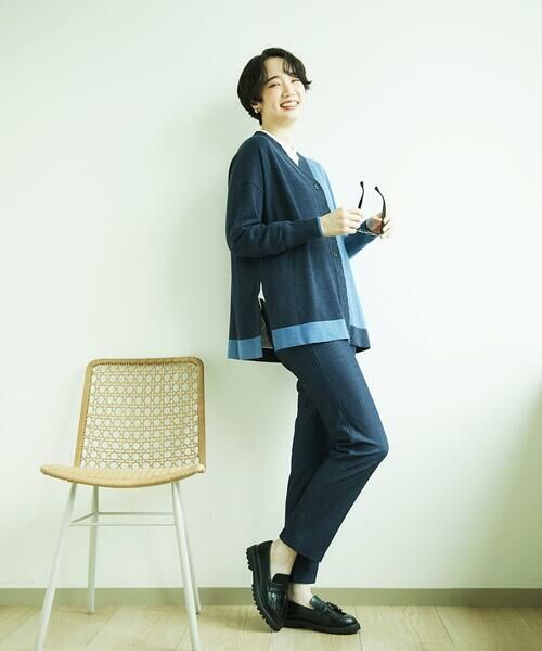 GIANNI LO GIUDICE / ジャンニ・ロ・ジュディチェ セットアップ | [洗える]バイカラーニットカーディガン | 詳細14