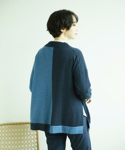 GIANNI LO GIUDICE / ジャンニ・ロ・ジュディチェ セットアップ | [洗える]バイカラーニットカーディガン | 詳細2
