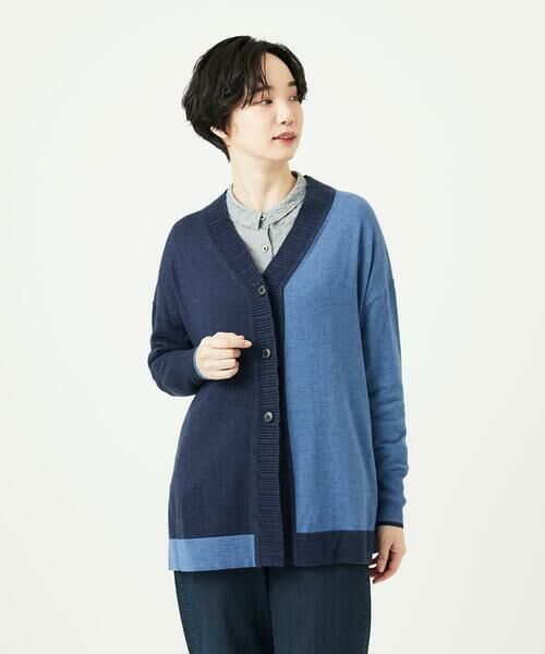 GIANNI LO GIUDICE / ジャンニ・ロ・ジュディチェ セットアップ | [洗える]バイカラーニットカーディガン | 詳細3