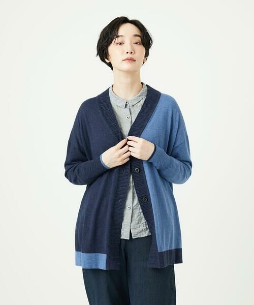GIANNI LO GIUDICE / ジャンニ・ロ・ジュディチェ セットアップ | [洗える]バイカラーニットカーディガン | 詳細4
